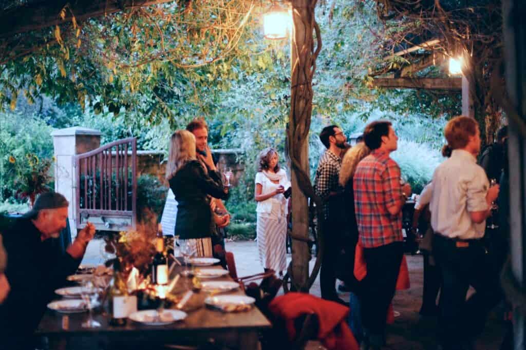 Tuscan Garden Gate People Night