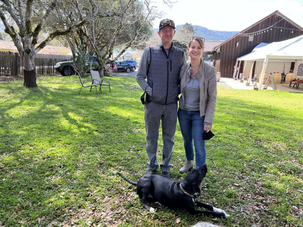 Joe, Kristy, and Sasha at Foursight Winery